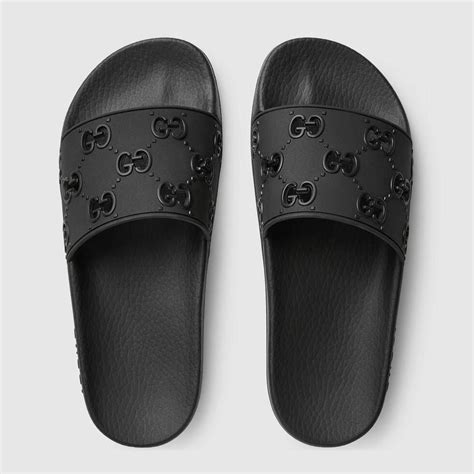 gucci guccy black staar slide|Gucci lido slide sandals.